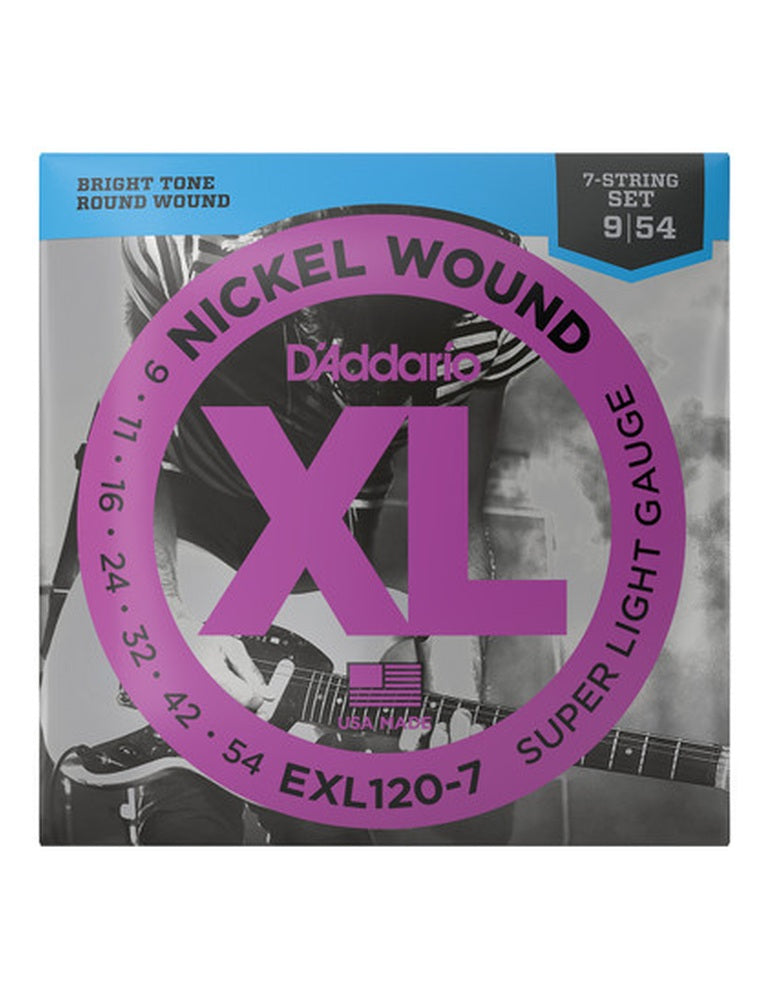D'Addario EXL120-7 XL Nickel 7-string electric guitar strings, 09-54