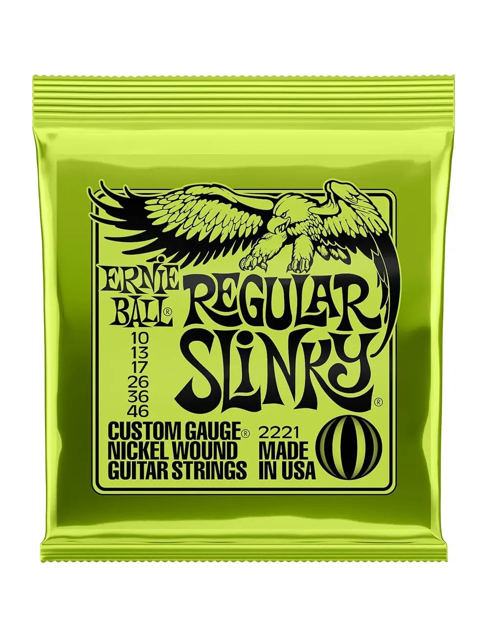 Ernie Ball P02221 Regular Slinky Nickel Wound Electric Guitar Strings - 10-46