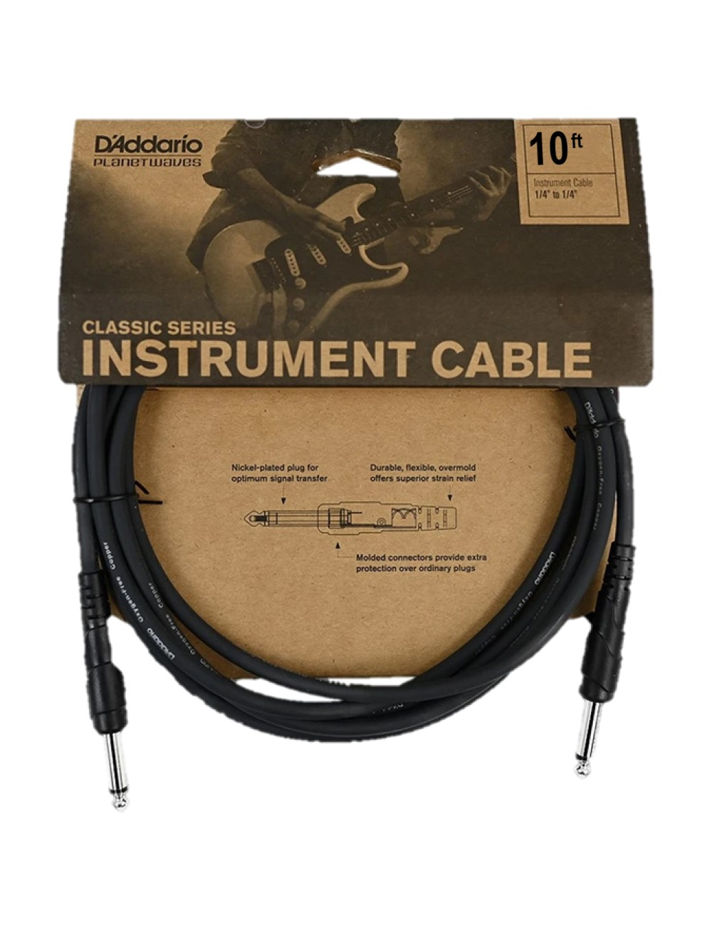D'Addario PW-CGT-10 Straight - Straight - 10 ft / 3 Meters