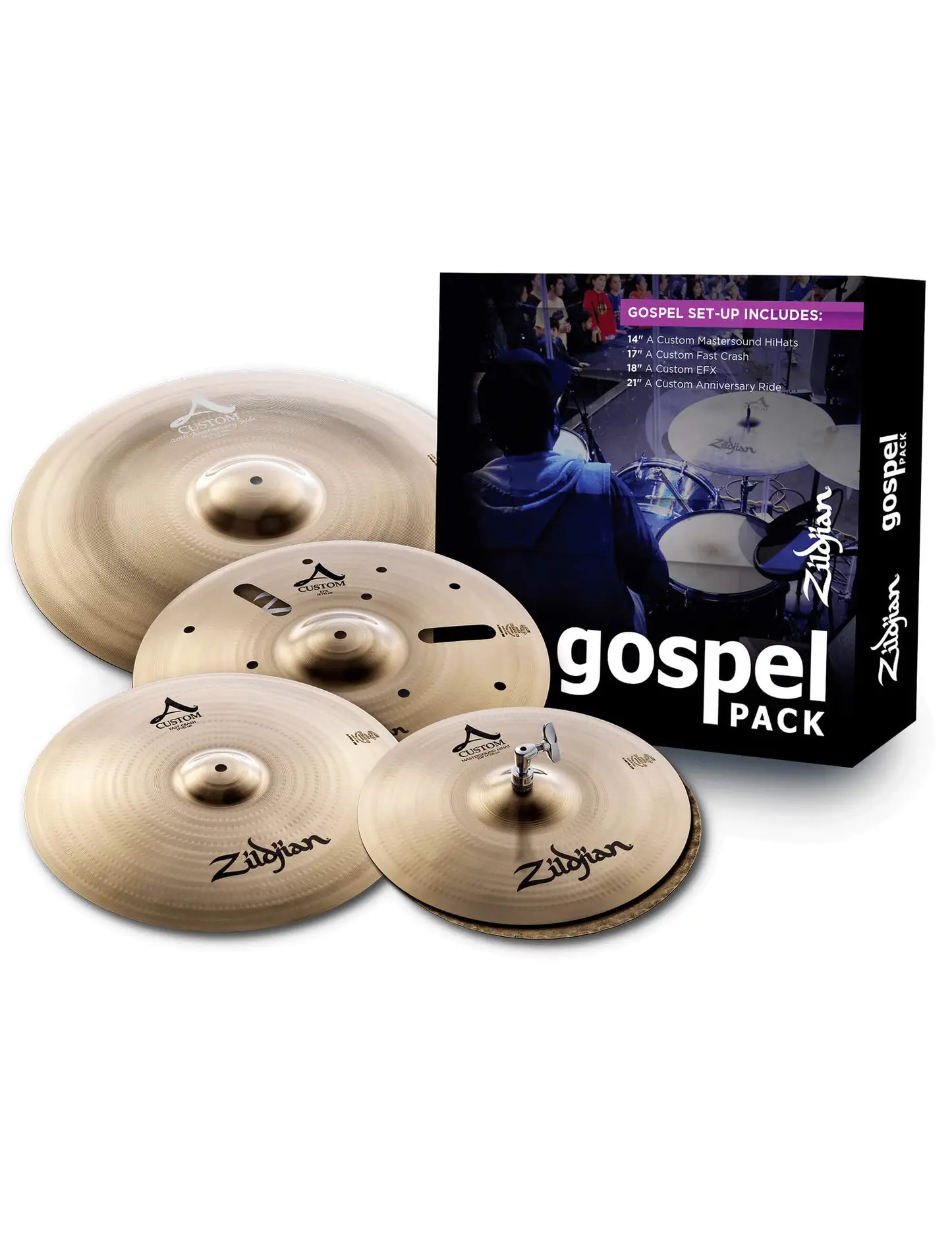 Zildjian AC0801G A Custom Gospel Cymbal Pack