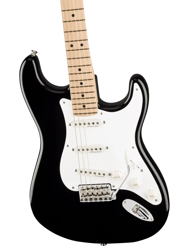 Fender Eric Clapton Stratocaster close-up showing TBX tone controls and chrome hardware