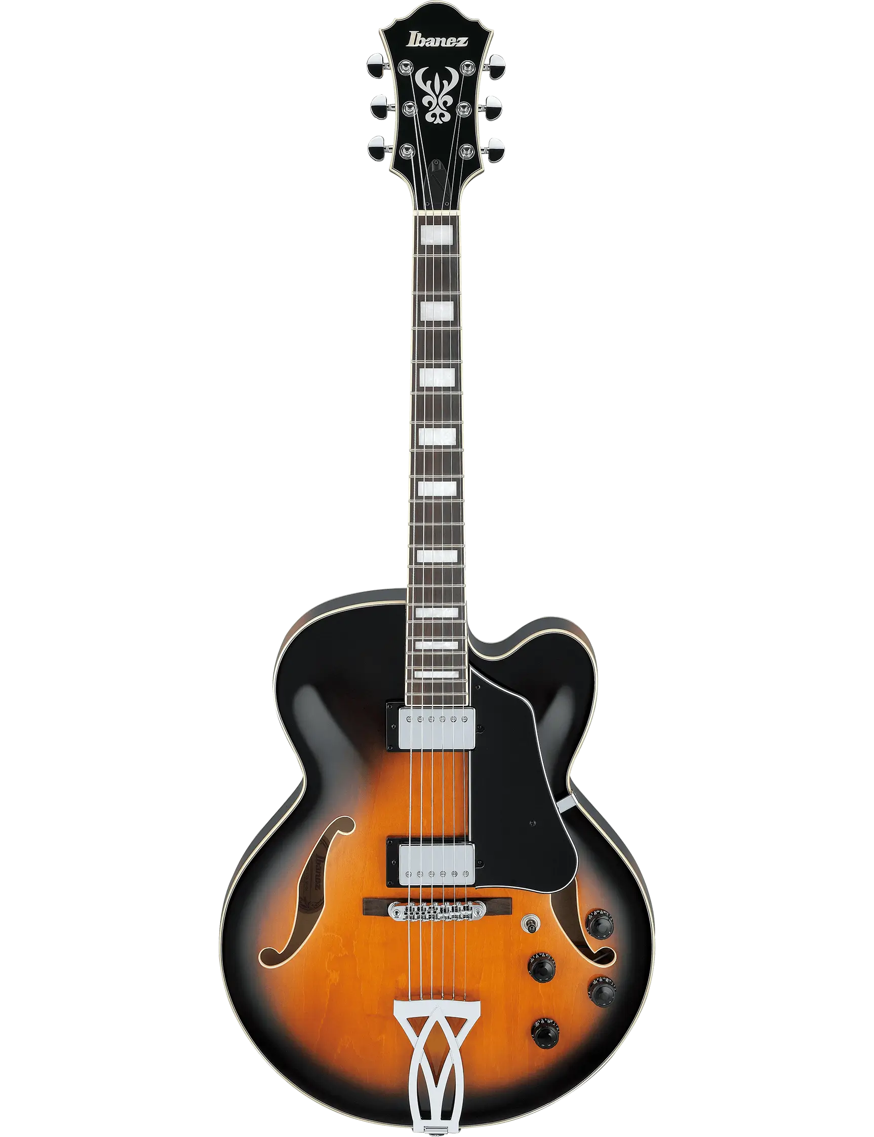 Ibanez AF75 hollow-body electric guitar in Vintage Sunburst finish.