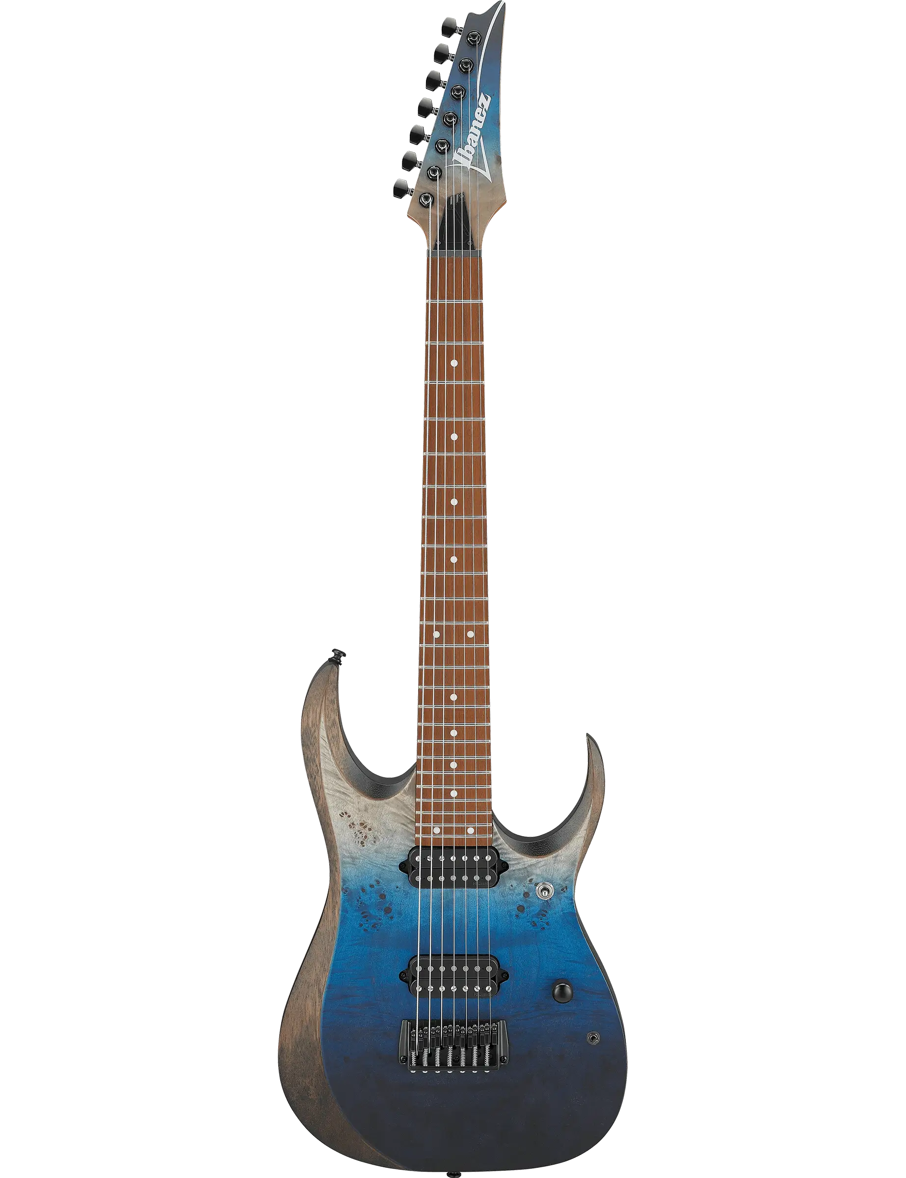 Ibanez RGD7521PB 7-string electric guitar in Deep Seafloor Fade Flat finish.