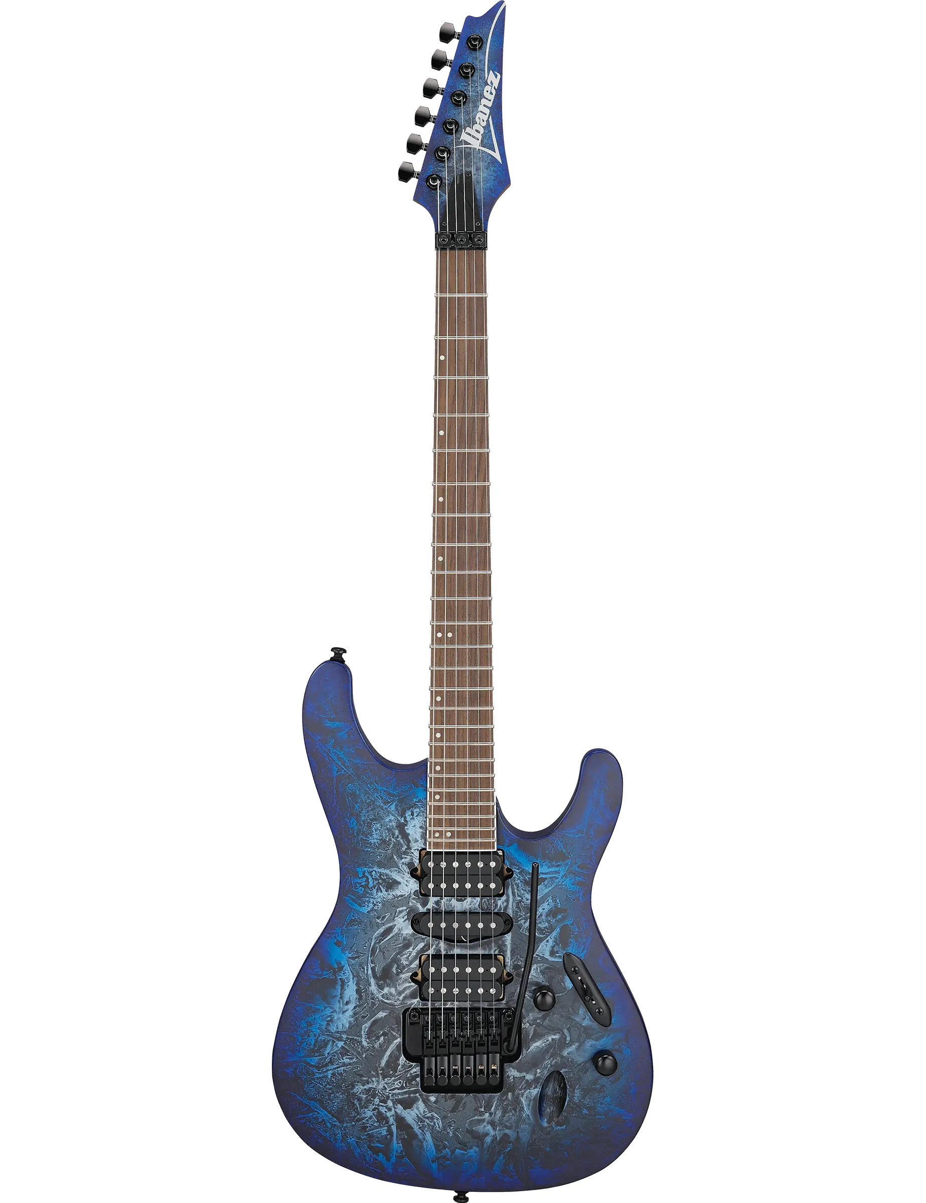 Ibanez S770 electric guitar in Cosmic Blue Frozen Matte finish.