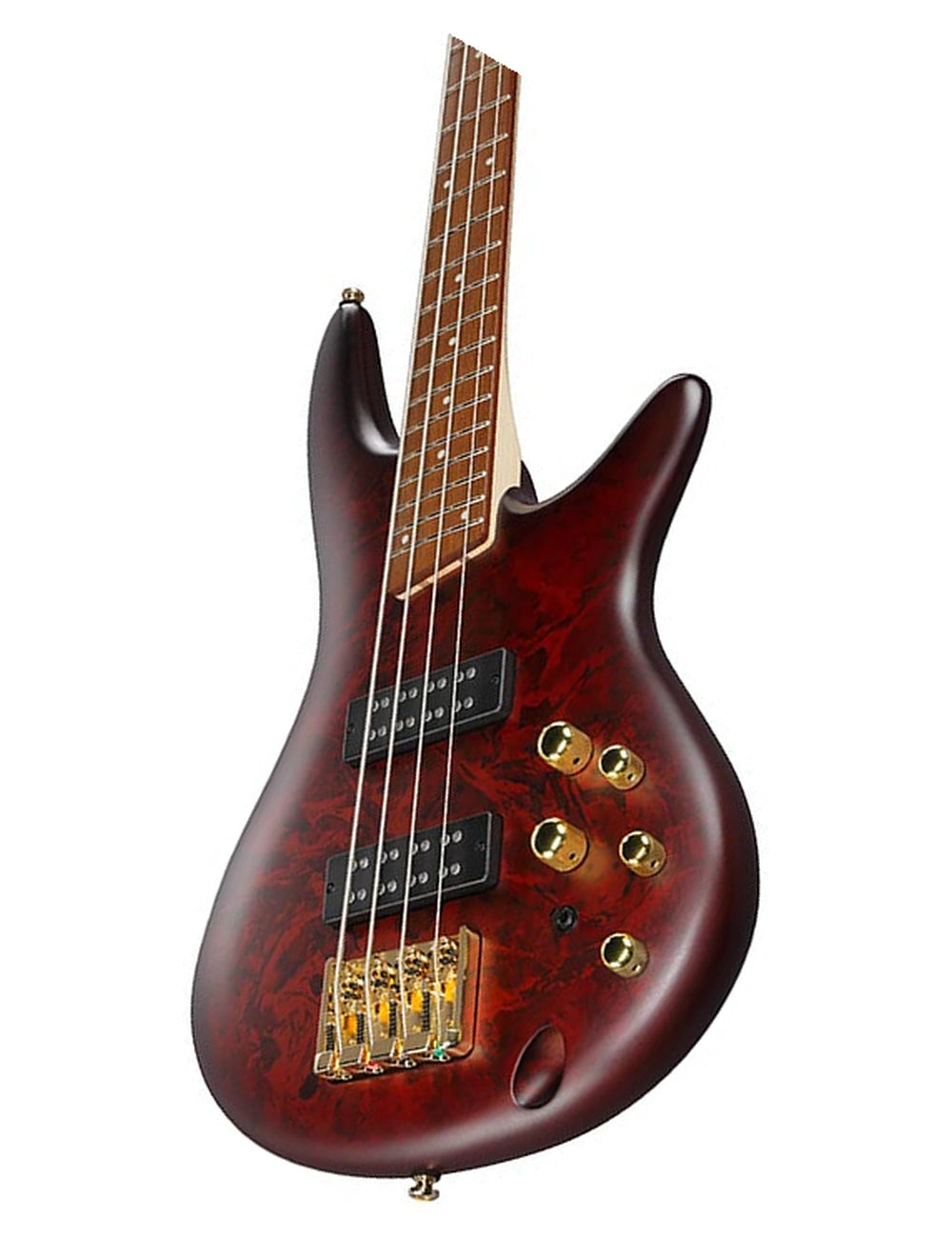 Ibanez SR300EDX-WZM - Bass Guitar | Wine Red Frozen Matte - front body detail
