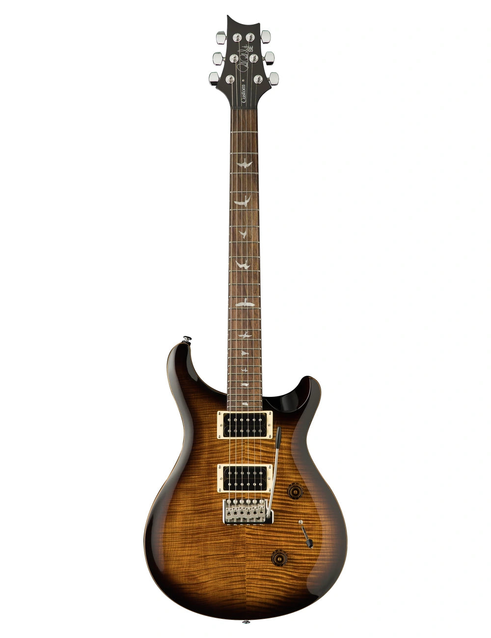 PRS SE Custom 24 Black Gold Burst front view