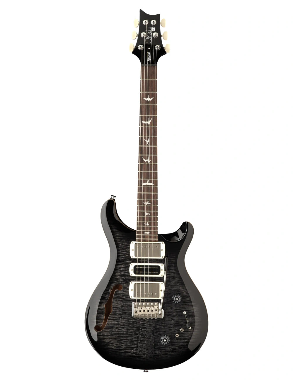 PRS SE Special Semi-Hollow Charcoal Burst front view